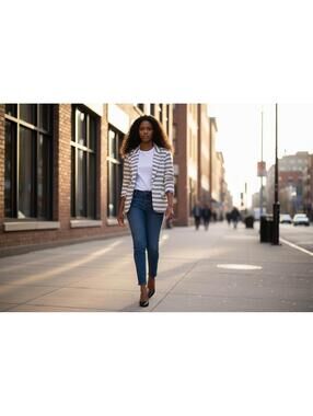 Women's Striped Knit Blazer